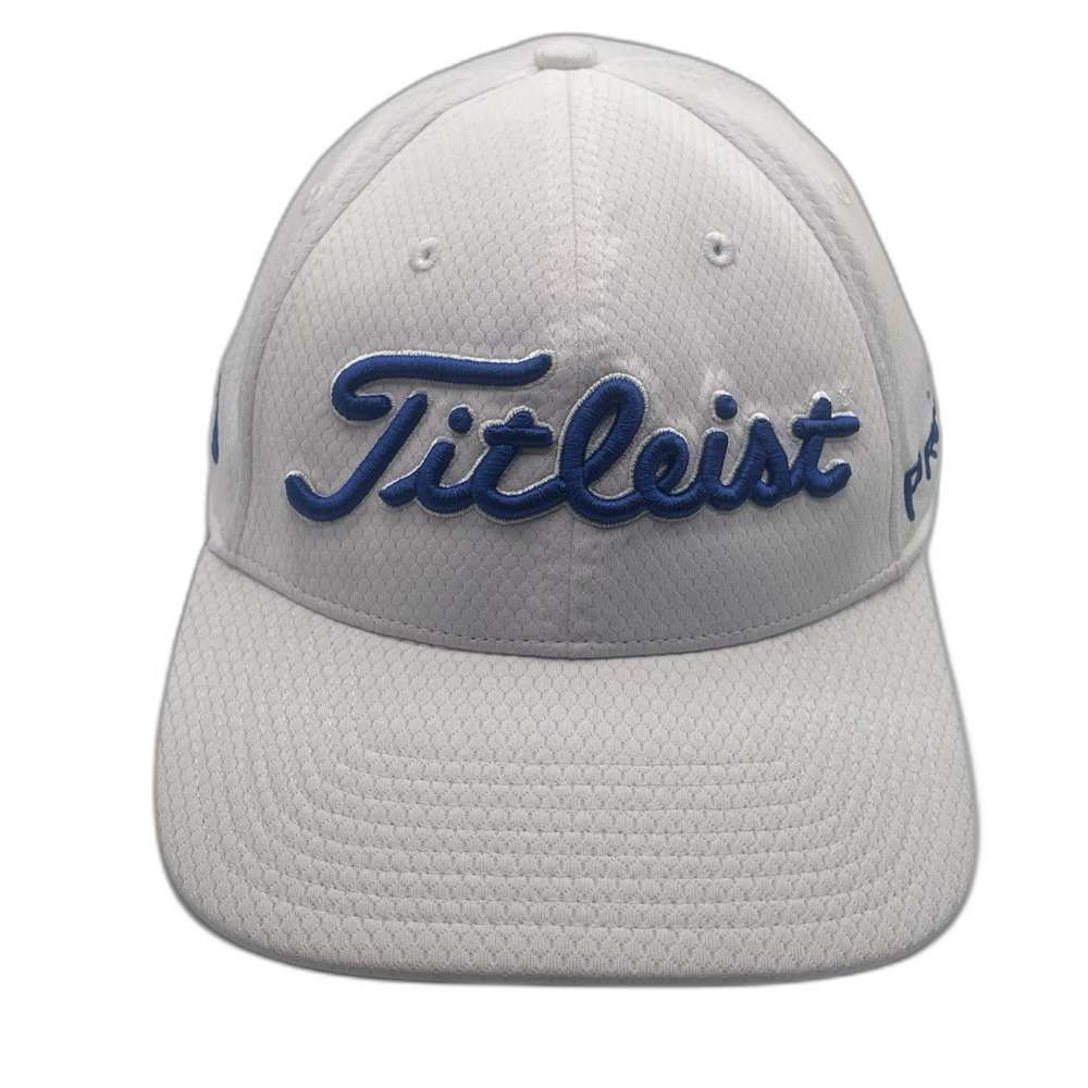 Titleist Tour Performance Golf Hat White Blue Letters - Pro V1 FootJoy FJ - M/L